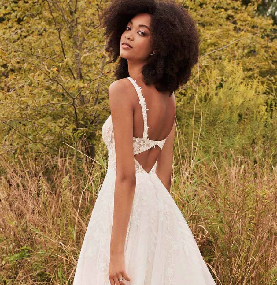 Model wearing a bridal dress