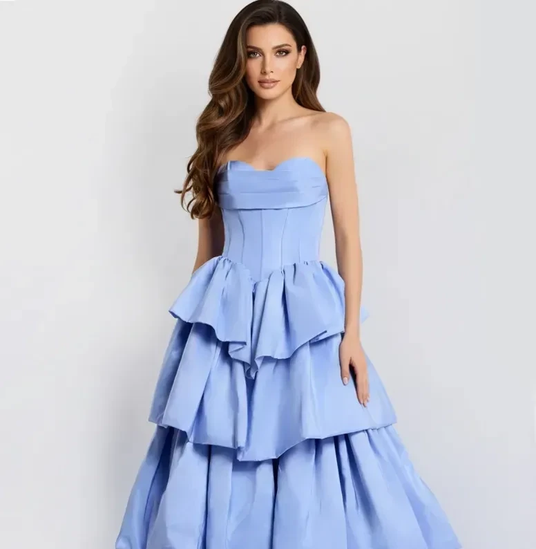 Model wearing a prom dress